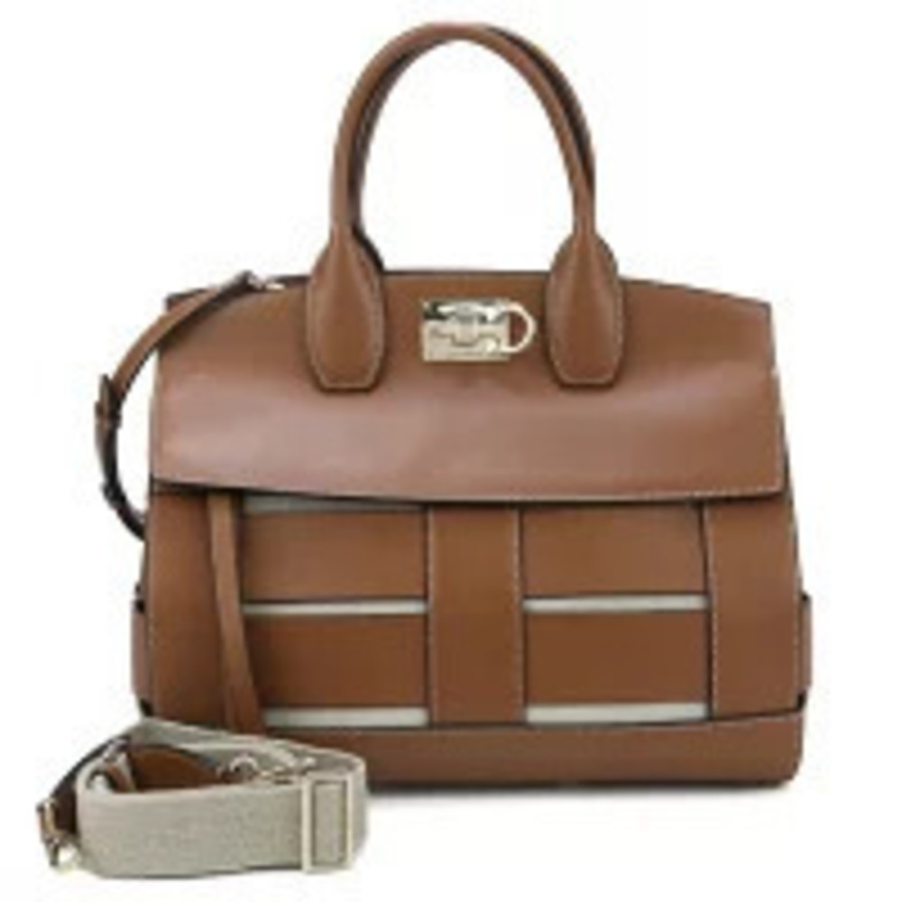 Salvatore Ferragamo Tote Bag Gancini Brown Handbag